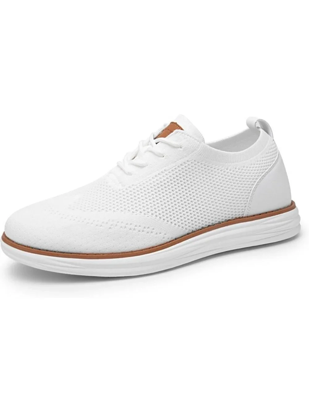 Bruno Marc Men's White Rubber Lace up Lightweight Casual Walking Sneakers